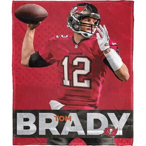 Northwest NFL Tampa Bay Buccaneers Tom Brady Silk Touch Throw Blanket, Team Colors, 50"" x 60"", Large
