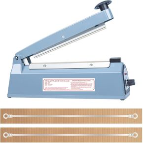 Impulse Sealer 8 inch, Manual Heat Sealer Machine for Plastic Bags, mylar bag Shrink Wrap Bag Sealers Duty Sealing Machine With Repair Kit
