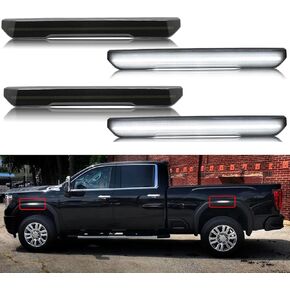 R&F Auto 4PCS Amber Smoked Lens LED Side Marker Lights Replacement for Sierra 2500HD 3500HD 2020-2024 Pickup Truck Amber Front Rear Fender Side Markers Driver Passenger Sides Lamps