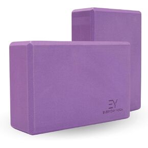 Everyday Yoga Foam Block and Yoga Strap Set, Soft Non-Slip Surface for Stability, Balance, and Deepen Stretches - Ideal for Yoga, Pilates, and Meditation Accessories