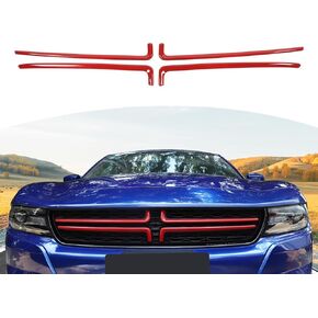 RT-TCZ لشبكة الشواية الأمامية للشاحن غطاء الكسوة، ملحقات الديكور الخارجي الأحمر لشاحن دودج 2015 Up
