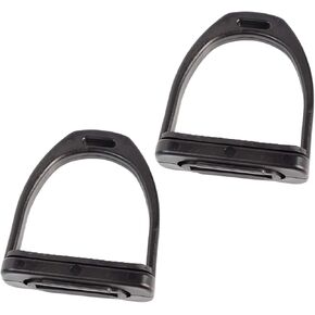 2PCS High Strength Stirrups, Black Engineering Plastics Stirrups with Non Slip Rubber Pad Horse Riding Tool Accessories(Small) in Kuwait