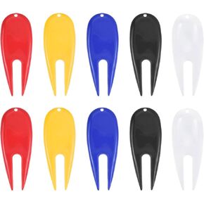 PATIKIL Golf Divot Repair Tool, 10 Pack Plastic Golf Mark Repair Tool Ball Marker Bulk for Golfer, 5 Colors