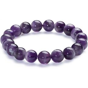 Natural Dream Amethyst Crystals Bracelet - Handcrafted, Healing Energy, Elegant Gemstone Jewelry for Women and Men