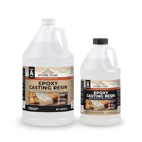 Super Cast 1.5 Gallon Epoxy Kit (Stone Coat Countertops) – DIY Epoxy Resin Kit for Woodworking, River Tables, and Filling Large Voids Up to 2 Inches Thick! Deep Pour Epoxy is Clear and Colorable!