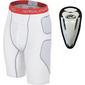 Rawlings Rawlings | Baseball Slider Short with Protective Cup | Youth Sizes | White