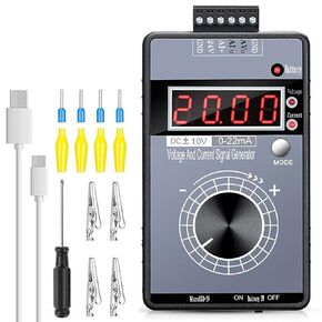 4-20mA Signal Generator 0-10V/0-22mA Current Voltage Signal Generator Accuracy 0.01 One-Key Switch Simultaneous Output Suitable for Testing Debugging Frequency Converter PLC DCS Devices
