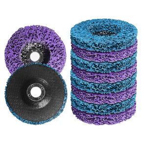10 Pack Strip Discs Stripping Wheel for Angle Grinder,4 in x 5/8 in Paint Stripping Disc for Paint Remove, Oxidation, Poly Abrasive Wheel for Metal Rust Welds(Purple&Blue)