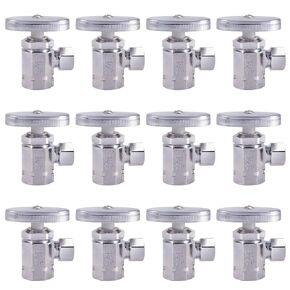 Homewerks 638 5101 1/2" FIP x 3/8" OD Comp Multi-Turn Angle Shut Off Valve, Chrome, 12 Pack