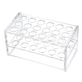YOKIVE Tube Rack, Acrylic Test Tube Rack Holder | Great for 17mm Diameter 10ml,15ml Lab Test Tube(Clear, 18-Sockets)
