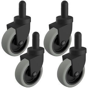 Mop Buckets Caster Wheels 3inch Set of 4,Heavy Duty TPR Casters No Brake for Rubbermaid Mop Models 7570-L2,7571,7580,7581 Wavebrake（Black）