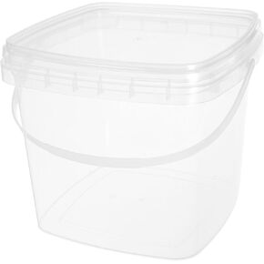Plastic Paint Pail, 5 L Clear Paint Bucket with Handle Lids Food Storage Buckets Empty Paint Cans Water Bucket Heavy Duty Buckets Industrial Pail for Storage B
