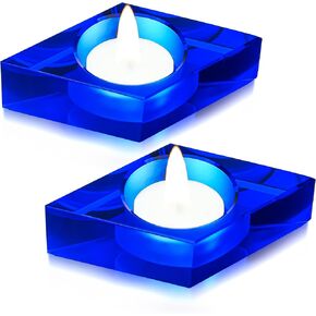 2 Pack Square Tealight Candle Holders Dinner Table Decor for Home