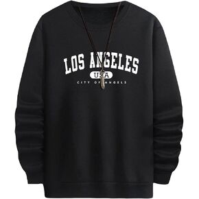 Verdusa Men's Letter Print Sweatshirts Long Sleeve Drop Shoulder Pullover Top