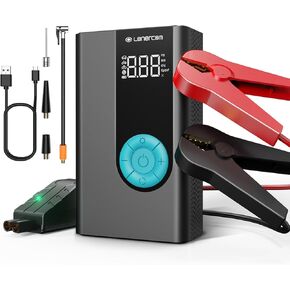 Jump Starter with Air Compressor,1000A 10400mAh (up to 6L Gas or 3L Diesel Engines) 150PSI Tire Inflator,12V Car Jump Starter Battery Booster with Fast Battery Charger 3.0