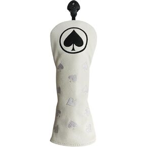 Golf Club Head Covers - 1pc or Set Premium PU Leather Covers with Spades Embroidery for Driver, Fairway Wood, and Hybrid Clubs Headcover (Fairway)