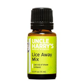 Uncle Harry's Natural Products Lice Away Mix Aromatherapy Synergy Blend, Can Help Eliminate Adult Head Lice and Eggs with Pure Plant Essences, No Harsh Chemicals, 0.5 Fluid Ounce