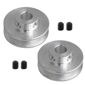BQLZR Aluminum Single Groove Pulley 31mm Dia 8mm Fixed Bore for 3-5mm Belt Pack of 2