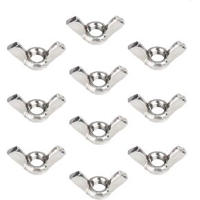 Stainless Steel Wingnuts, SS304 Material, 50 Count, 1/4"-20 Thread Size