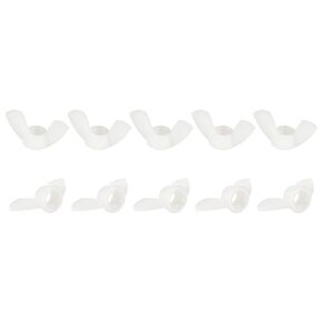 M8x1.25mm(DxP) Butterfly Wing Nuts - 25Pack - Good for Construction Industry - Nylon Butterfly Wing-Nut - White