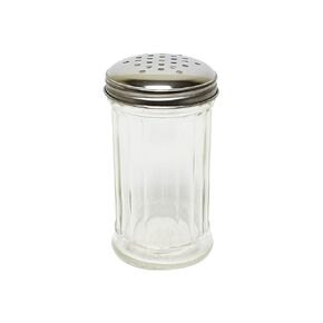FSE GLTWSJ012P Cheese Shaker, 12 oz. capacity, paneled glass, perforated cap, Pack of 12