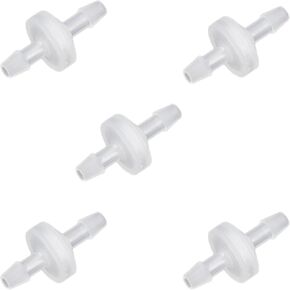 3/16" Hose Barb One Way Check Valve Non Return Ozone Resistance Plastic Valve for Fuel Oil Air Gas Water(Pack of 3)