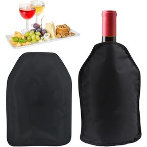 Wine Cooler Sleeve, Wine Bottle Gel Cooler Sleeve Freezer Chiller, Long Lasting Keep Wine Cool and Chill Sleeve for Prosecco Champagne Beer Wine Bottles (black)