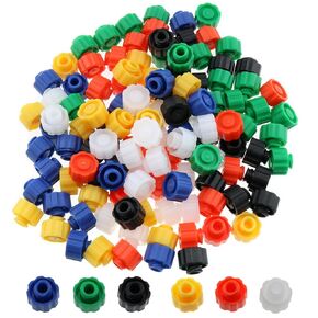 120pcs 6 Colours Polypropylene Dispensing Syringe Plug Syringe Tip Cap Laboratory Supply for Dispensing Bottle Lightweight Syringes Brass Syringes