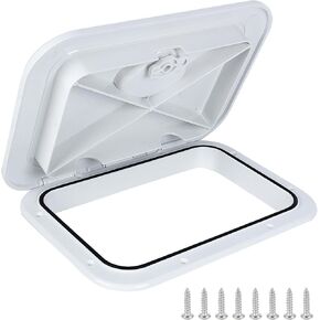 ORLANG Boat Hatch Deck Hatch Access Hatch & Lid(3 Sizes), Marine Hatch Marine Access Hatch Rectangle, Boat Hatch Lids for Boat Caravan RV (White)
