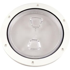 Screw Deck Plate 6" WHT/CLR CNTR