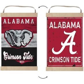 KH Sports Fan Reversible Banner Sign Retro Multi Color Alabama Crimson Tide