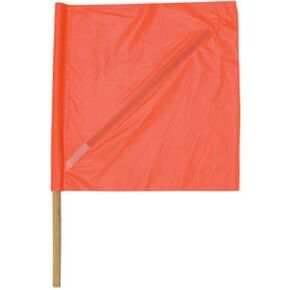 Safety Flag SFP18-24 18-Inch Vinyl Safety Flags with Dowel, Red/Orange