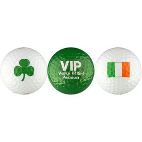 Very Irish Person VIP Shamrock Irish Flag Golf Ball Gift Set