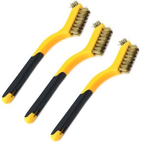 فرشاة سلكية من فرش نحاسية من T Tulead مقاس 17.78 سم، مجموعة من 3 قطع لتنظيف المناطق الضيقة، وإزالة الصدأ، ومنظف الشواية in Kuwait