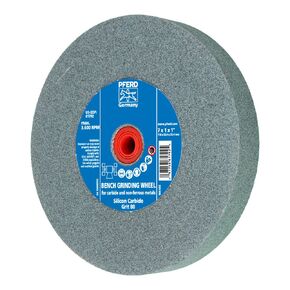 PFERD Bench Grinding Wheel Carbide Type | 7x1x1 inch, vitrified Bond, Silicon Carbide, grit Size 80 | 61792 - for use on Hard Materials, Included bushings 3/4, 5/8, 1/2 inch