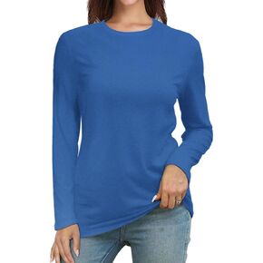 Long Sleeve Shirts for Women Crew Neck Basic Tee Fashion Womens Tops