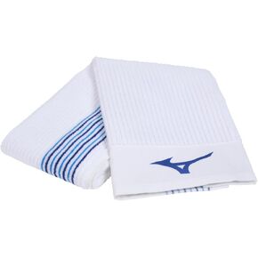 Mizuno Retro Strip Caddy Towel | Golf Towel | Staff Color,White/Blue