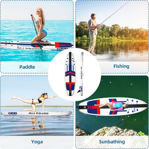 Stand Up Paddle Board, 10'6"×33"×6" Extra Wide Inflatable Stand Up Paddle Board with Adjustable Paddle,Backpack,Waterproof Phone Bag,Leash,and Hand Pump,Repair Kit for Youth & Adult in Kuwait