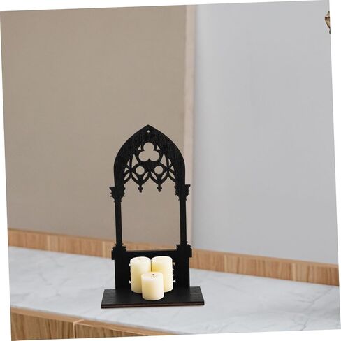 Zerodeko 1 Pair Wall Sconce Candle Holder Farmhouse Gothic Style Arch Wall Mount Candle Holder Stand Rustic Hanging Shelf Living Room Decoration for Farmhouse Bathroom Bedroom Vase L in Saudi Arabia