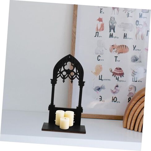 Zerodeko 1 Pair Wall Sconce Candle Holder Farmhouse Gothic Style Arch Wall Mount Candle Holder Stand Rustic Hanging Shelf Living Room Decoration for Farmhouse Bathroom Bedroom Vase L in Saudi Arabia