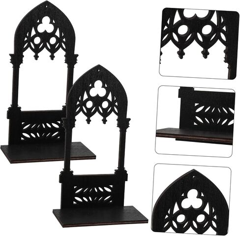 Zerodeko 1 Pair Wall Sconce Candle Holder Farmhouse Gothic Style Arch Wall Mount Candle Holder Stand Rustic Hanging Shelf Living Room Decoration for Farmhouse Bathroom Bedroom Vase L in Saudi Arabia