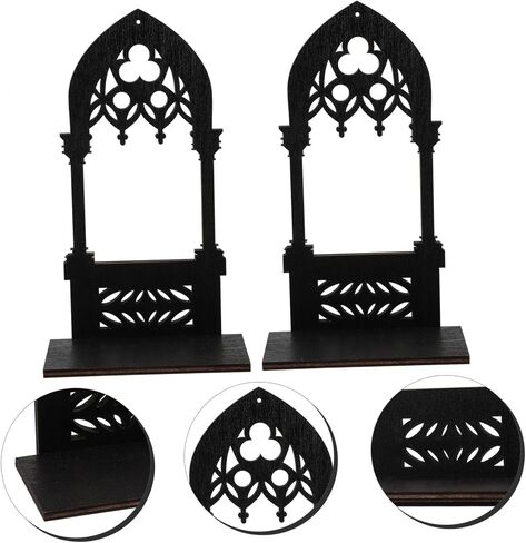 Zerodeko 1 Pair Wall Sconce Candle Holder Farmhouse Gothic Style Arch Wall Mount Candle Holder Stand Rustic Hanging Shelf Living Room Decoration for Farmhouse Bathroom Bedroom Vase L in Saudi Arabia
