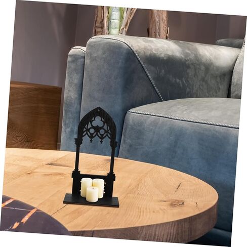 Zerodeko 1 Pair Wall Sconce Candle Holder Farmhouse Gothic Style Arch Wall Mount Candle Holder Stand Rustic Hanging Shelf Living Room Decoration for Farmhouse Bathroom Bedroom Vase L in Saudi Arabia
