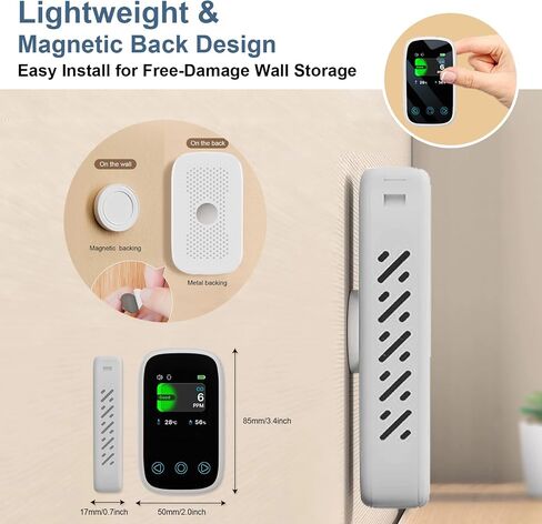 [3-in-1] Carbon Monoxide Detector | Humidity | Temperature, Portable Co Gas Monitor with Lanyard, Air Quality Sensor for Outdoor Camping Travel RV Car in Saudi Arabia