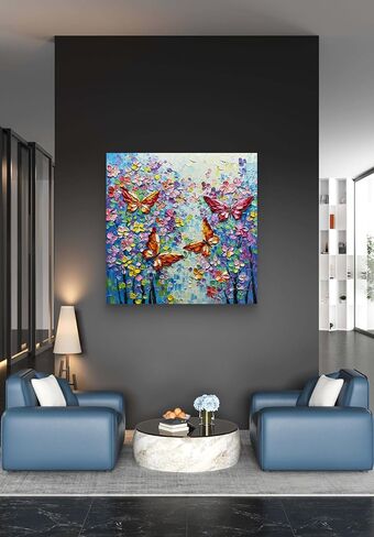 V-inspire Art، 24 × 36 بوصة حديث تجريدي مرسومة يدويًا باقة زيتية ملونة على قماش فن جدار تجريدي لغرفة المعيشة وغرفة النوم وغرفة الطعام وديكور المنزل in Kuwait
