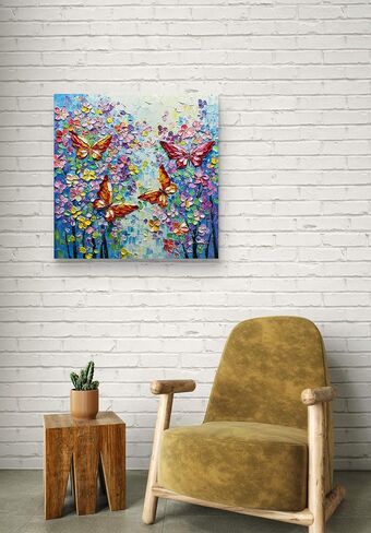 V-inspire Art، 24 × 36 بوصة حديث تجريدي مرسومة يدويًا باقة زيتية ملونة على قماش فن جدار تجريدي لغرفة المعيشة وغرفة النوم وغرفة الطعام وديكور المنزل in Kuwait