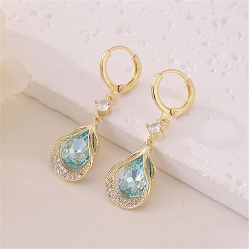 Crystal Earrings for Women Silver Dangle Drop Earrings Sparkly Rhinestone Earrings Long Tear Drop Earrings Danity Wedding Prom Party Jewelry Present in Saudi Arabia
