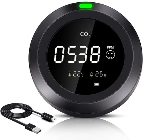 CO2 Monitor, Indoor Air Quality Monitor Test CO2, Temperature & Humidity, Easy Calibration Carbon Dioxide Monitor, CO2 Meter with Real-Time Readings for School, Homes, car, Travel in Saudi Arabia