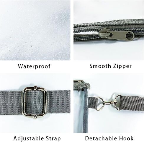 حقيبة ONEART Clear Purse PVC الشفافة تم اعتمادها مع حزام قابل للتعديل للمناسبات الرياضية والحفلات الموسيقية in Saudi Arabia