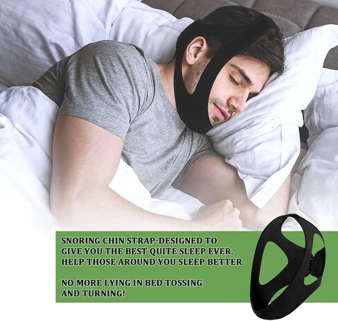 أجهزة حزام الذقن المضادة للشخير، حزام الذقن للنوم للشخير، حل فعال للشخير لتخفيف الشخير، حزام ذقن للشخير مسامي، إيقاف الشخير قابل للتعديل للرجال والنساء in Kuwait